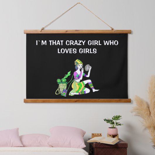 私は女の子を熱狂する愛しているあの女の子だ 吊り下げ型タペストリー (寝室)