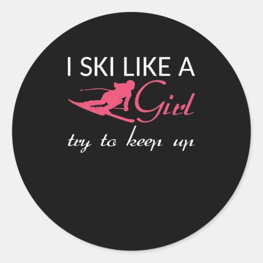 私は女の子スキーヤーガールスキー愛好家のようにスキー ラウンドシール (正面)