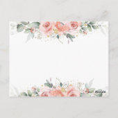 私は女の子ピンクのフローラ赤ちゃんシャワー招待 ポストカード (裏面)