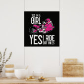 私は女の子 Yes 私はダートバイクに乗ります ポスター (キッチン)