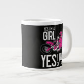 私は女の子 Yes 私はダートバイクに乗る ジャンボコーヒーマグカップ (正面右)