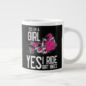 私は女の子 Yes 私はダートバイクに乗る ジャンボコーヒーマグカップ (右)