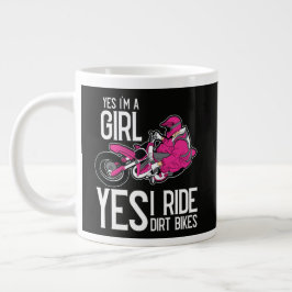 私は女の子 Yes 私はダートバイクに乗る ジャンボコーヒーマグカップ
