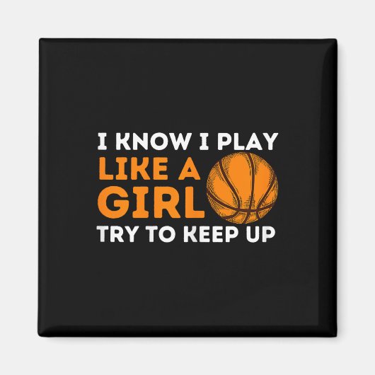 私は女の遊子が上にしようとす保る知っている – Basketb マグネット (正面)