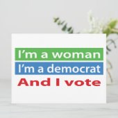私は女性です、私は民主党員であり、投票します! 招待状 (スタンド正面)