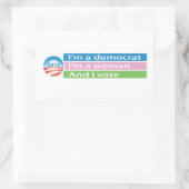 私は女性で投票する！ 長方形シール (バッグ)