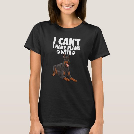 私は女性と一緒に計画を持つことができないDoberman Bre Tシャツ (正面)