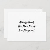 私は女性のユーモアのための妊娠中だ ポストカード (正面/裏面)