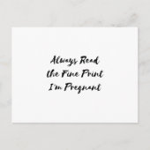 私は女性のユーモアのための妊娠中だ ポストカード (正面)
