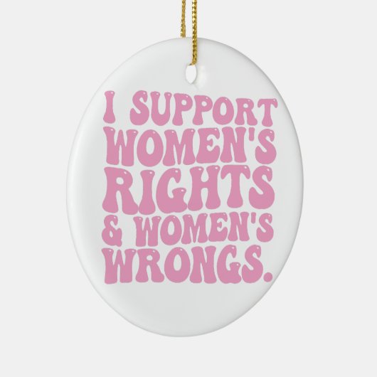 私は女性の権利と不当な溝型フェミニストをサポート セラミックオーナメント (右)