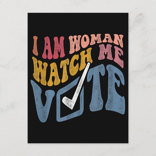 私は女性の私の投票2024ブルーウェーブ投票を見ている エンクロージャーカード (正面)