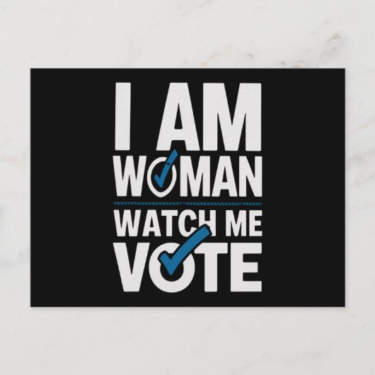 私は女性は私の投票を見ているヴィンテージ ポストカード (正面)