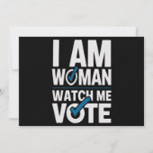 私は女性は私の投票を見ているヴィンテージ 招待状 (正面)