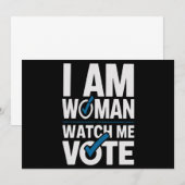 私は女性は私の投票を見ているヴィンテージ 招待状 (正面/裏面)