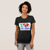 私は女王を愛している – 女王エリザベスII Tシャツ (正面フル)