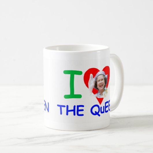 私は女王-エリザベス女王二世--を愛します コーヒーマグカップ (正面右)