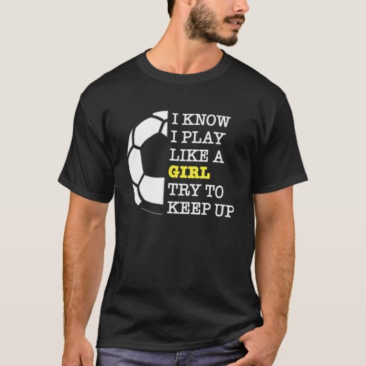 私は女遊の子サッカーのスポーツの試合のサッカーの女の子が好き Tシャツ (正面)