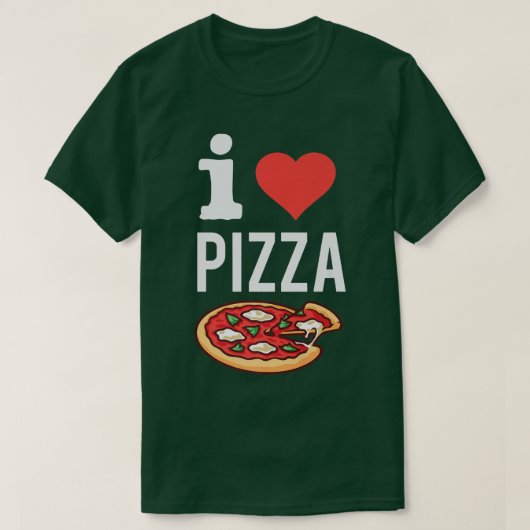 私は好きピザピおもしろいザラバーグルメイタリアン食 Tシャツ (デザイン正面)