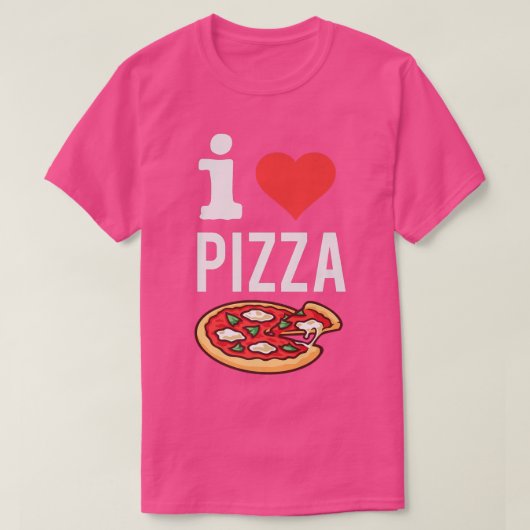 私は好きピザピおもしろいザラバーグルメイタリアン食 Tシャツ (デザイン正面)