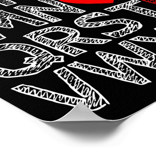 私は好きローマ字チョークテクスチャ ポスター (角)