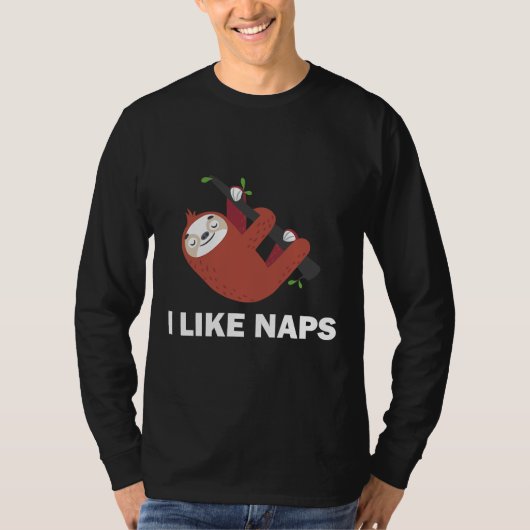 私は好き昼寝スロススおもしろいロス Tシャツ (正面)