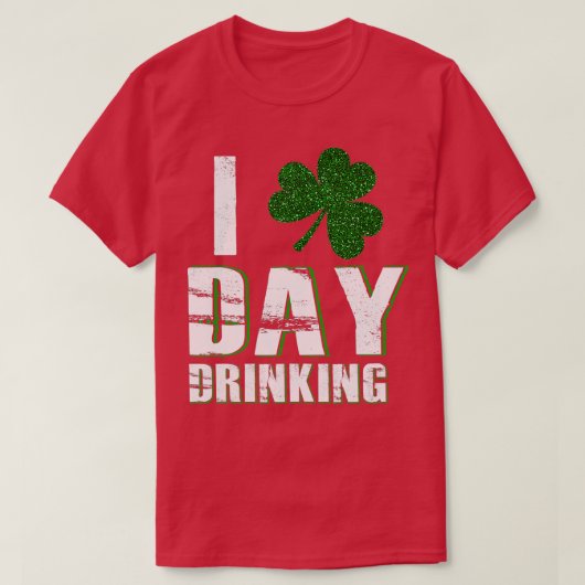 私は好き飲む日St patricks day男性の女性の偽物 Tシャツ (デザイン正面)