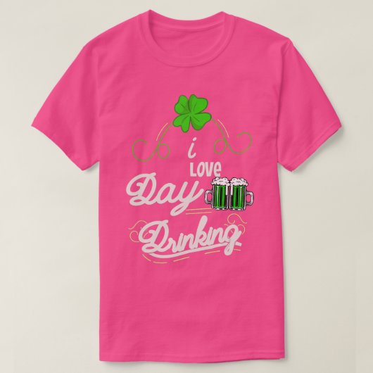 私は好き飲む日St patricks day男性の女性の偽物 Tシャツ (デザイン正面)