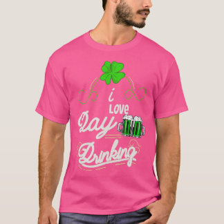 私は好き飲む日St patricks day男性の女性の偽物 Tシャツ