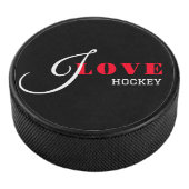 私は好き（あなたのテキストを追加）黒バレンタインギフト アイスホッケーパック (3/4)