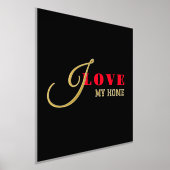 私は好き（あなたのテキストを追加）黒バレンタインギフト 箔ポスター (レイダウン)