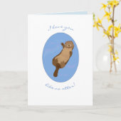 私は好みますカワウソの挨拶状を愛しません カード (黄色い花)