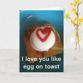 私は好みますトーストの卵を愛します カード (黄色い花)