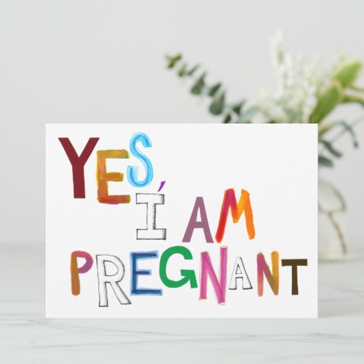 私は妊娠したおもしろいの多彩な妊娠の芸術の単語です 案内状 (スタンド正面)
