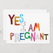 私は妊娠したおもしろいの多彩な妊娠の芸術の単語です 案内状 (正面/裏面)