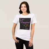私は妊娠している、女性の風刺的開示;) トライブレンドTシャツ (正面全面)