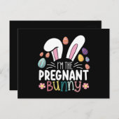 私は妊娠バニーのママのイースター家族のマッチングである ポストカード (正面/裏面)