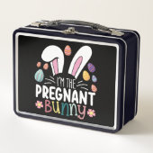 私は妊娠バニーのママのイースター家族のマッチングである メタルランチボックス (正面)