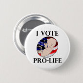 私は妊娠中絶反対ボタンを投票します 缶バッジ (正面&裏面)