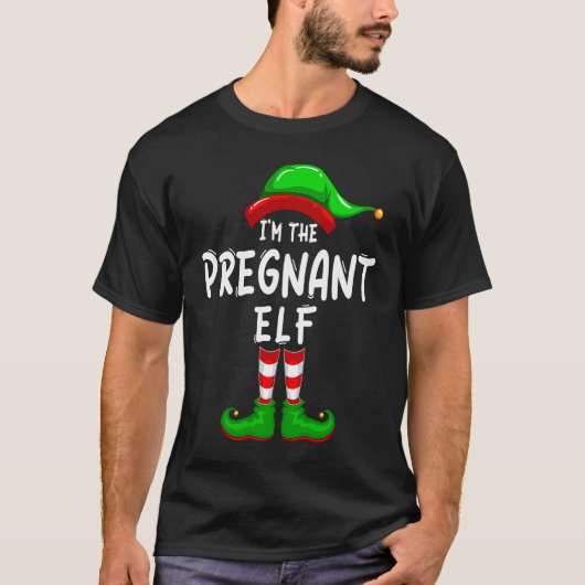 私は妊娠小妖精や小人マッチングファミリーグループのクリスマス Tシャツ (正面)