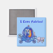 私は妖精が大好き！バブルキャリッジ、妖精、ホッキョクグマ マグネット (正面/裏面)