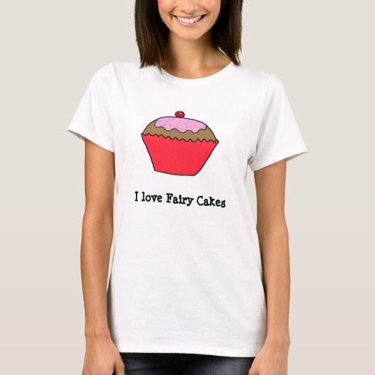 私は妖精のケーキが大好き Tシャツ (正面)