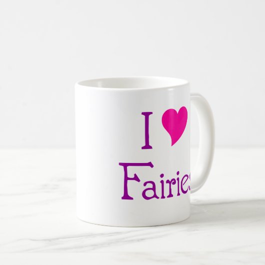 私は妖精のマグを愛します コーヒーマグカップ (正面右)