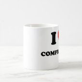 私は妥協を愛します コーヒーマグカップ (中央)