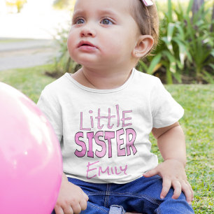 私は妹かわいいピンクモダン色 ベビーTシャツ