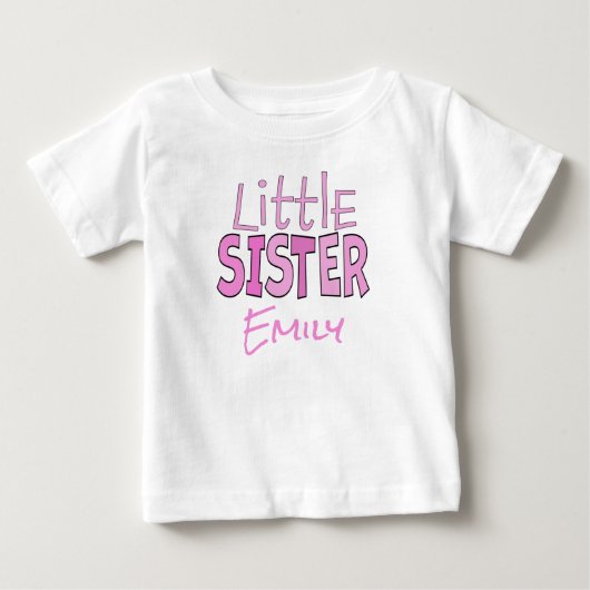 私は妹かわいいピンクモダン色 ベビーTシャツ (正面)
