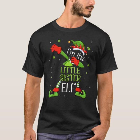 私は妹の小妖精や小人ダビングサンタクロースクリスマス Tシャツ (正面)