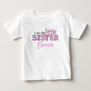 私は妹ピンクお洒落ク可愛モダン ベビーTシャツ