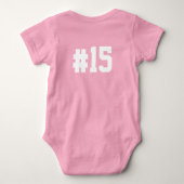 「私は妹」野球ジャージー番号 ベビーボディスーツ (裏面)