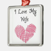 **私は妻が大好き**クリスマスオーナメント メタルオーナメント (左)