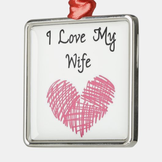 **私は妻が大好き**クリスマスオーナメント メタルオーナメント (左)